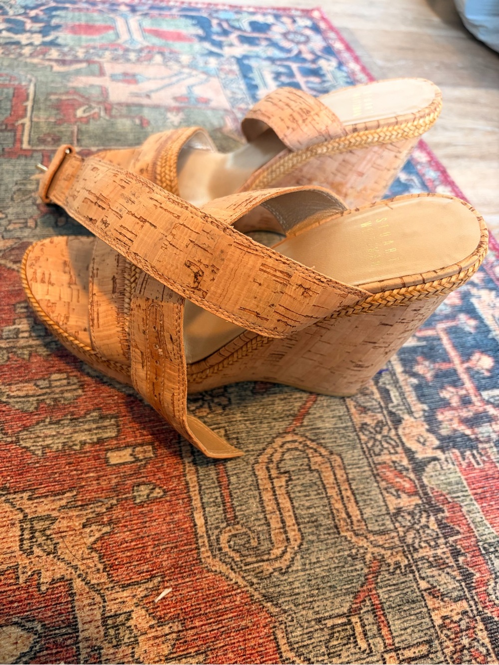 Stuart Weitzman Cork Wedge Heeled Sandal Size 6.5